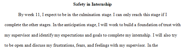 Review the Developmental Stages of an Internship