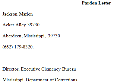 pardon letter