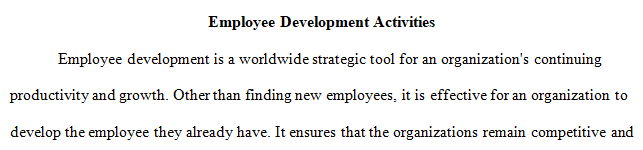 Employee Development activities