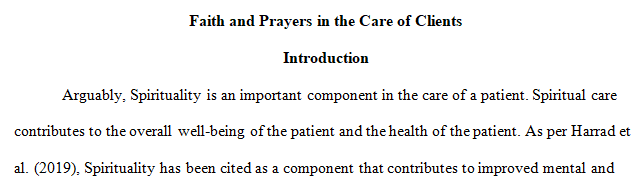 faith and prayer in the care of clients