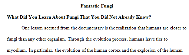 What did you learn about Fungi