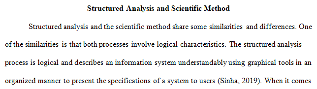 structured analysis process and the scientific method