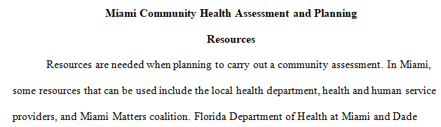 area of focus in community health within your own community
