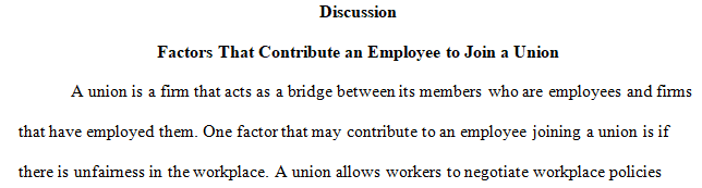 factors that contribute to an employee's decision to join a union