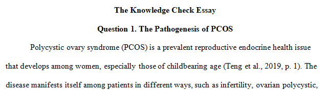 The Knowledge Check Essay questions
