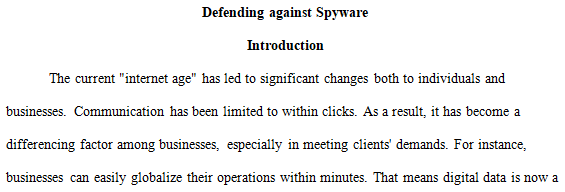 order to defend against Spyware