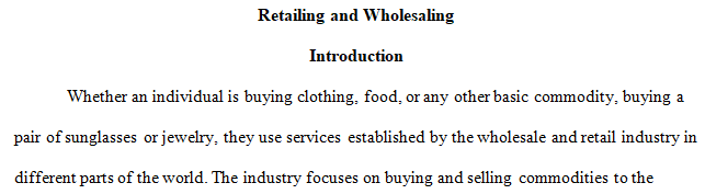 retailing and wholesaling structures and strategies