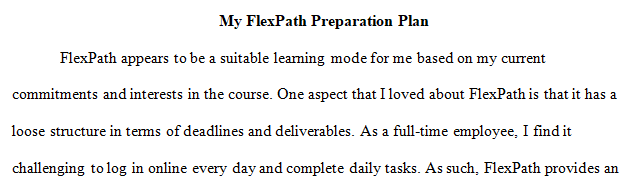 FlexPath preparation plan