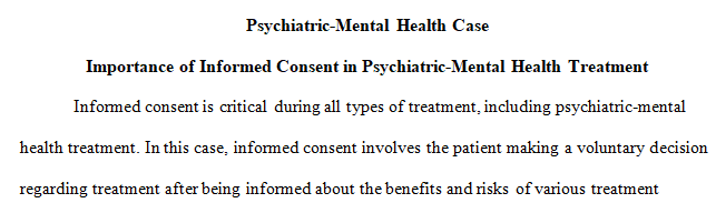 psychiatric-mental health treatment