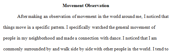 observe movement