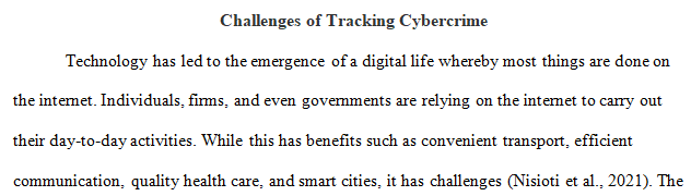 tracking methods associated with cybercrime investigations