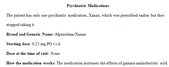 psychiatric medication
